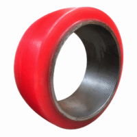 LLANTA 14X5X11 1/4 POLY ROJA TOPOWER